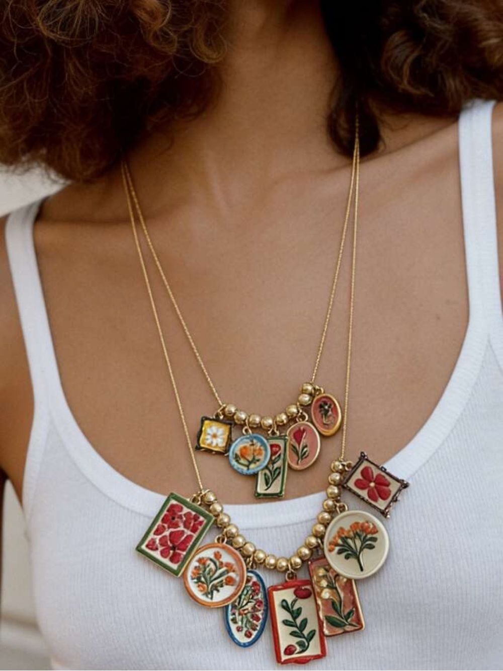 Multicolor Floral Necklace S1428